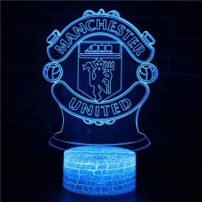 3Д Лампа - нічник - Манчестер Юнайтед (Manchester United) - Подарунок футболісту