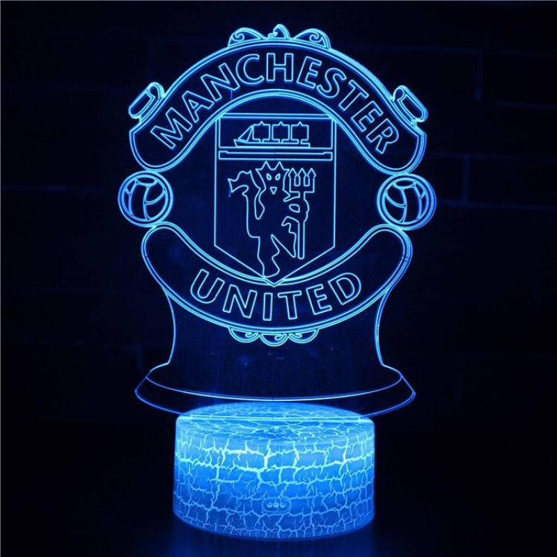 3Д Лампа - нічник - Манчестер Юнайтед (Manchester United) - Подарунок футболісту